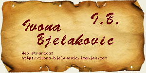 Ivona Bjelaković vizit kartica